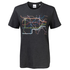 London Underground Map T-Shirt Organic Cotton Black