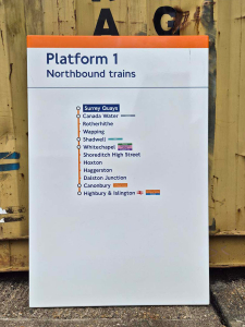 Platform 1 - Surrey Quays - Line Diagram (932024)