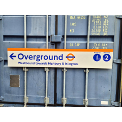 Overground - Westbound towards Highbury and Islington -Large Sign (102025)