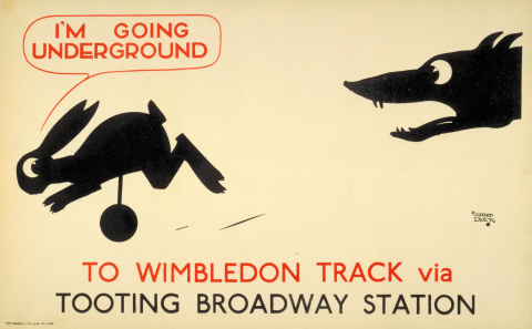 I'm going Underground; to Wimbledon Track, by Alfred Leete, 1928
