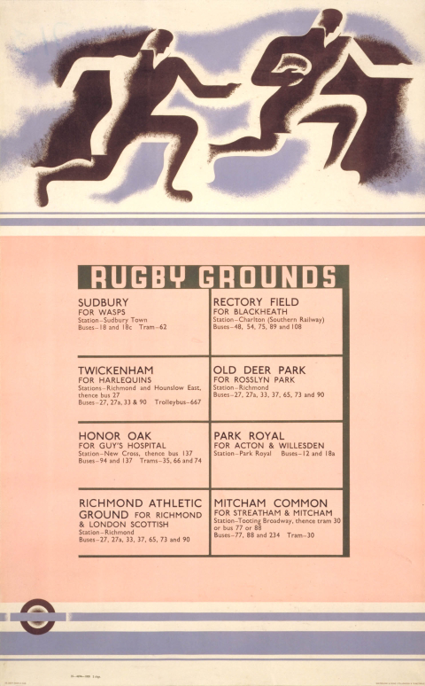 Rugby grounds, by Tom Eckersley and Eric Lombers, 1935