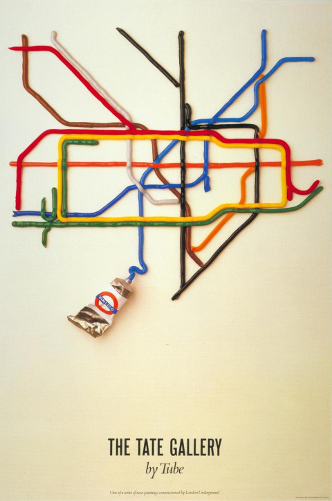 The Tate Gallery by Tube, by David Booth of the agency Fine White Line, 1987