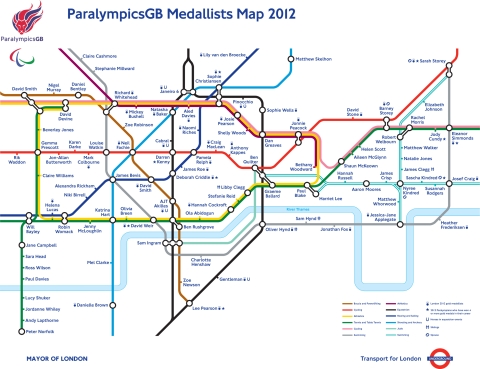 Paralympics GB Medallists Map Poster