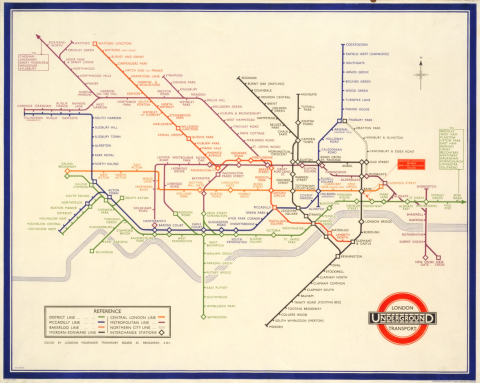 London Transport Railways Map 1933 30x40 print