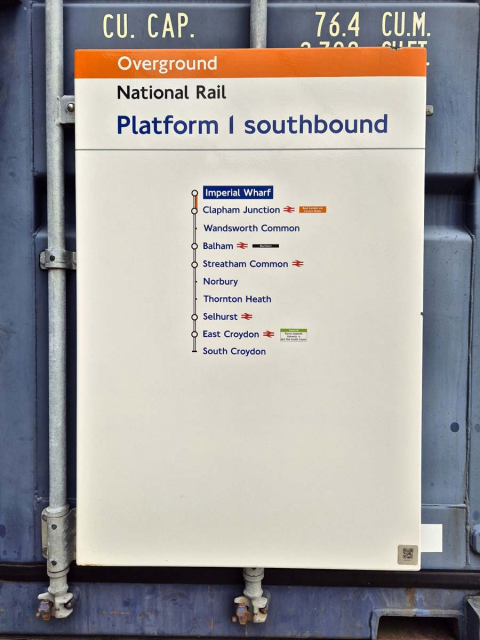 National Rail - Imperial Wharf Platform 1 Southbound - Line Diagram (972024)