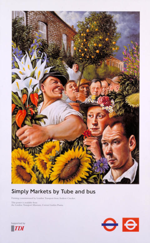 Simply Markets by Tube and Bus Poster - Double Crown