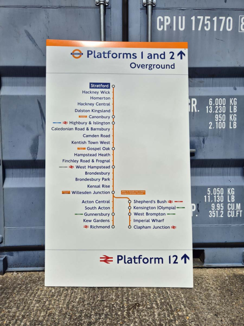 Platforms 1 and 2 - Stratford - Large Line Diagram (1492024)