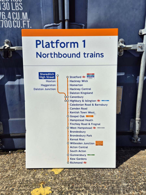 Platform 1 - Shoreditch High Street - Line Diagram (1702024)