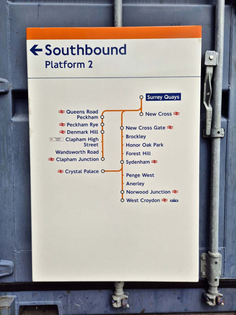 Southbound Platform 2 - Surrey Quays - Line Diagram (1872024)