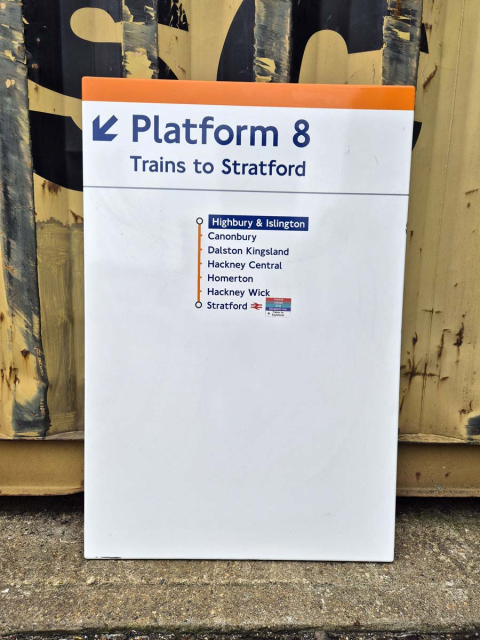 Platform 8 Trains to Stratford - Highbury & Islington - Line Diagram (2092024)