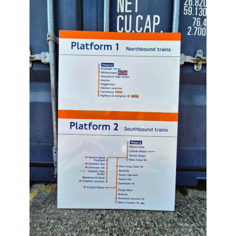 Platform 1 Northbound Trains - Wapping - Line Diagram (Mini Double) (2252024)