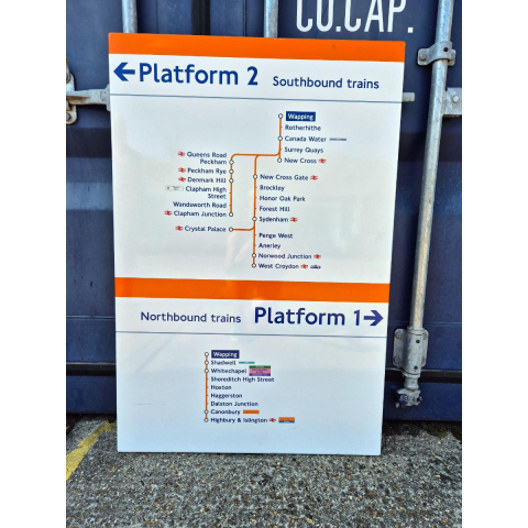 Platform 2 Southbound Trains - Wapping - Line Diagram (Mini Double) (2262024)