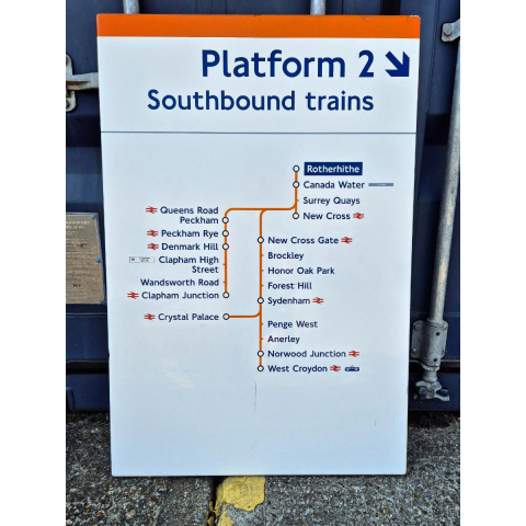 Platform 2 Southbound Trains - Rotherhithe - Line Diagram (2282024)