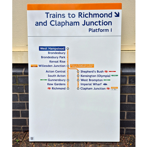 Trains to Richmond & Clapham Junction - West Hampstead - Line Diagram (2602024)