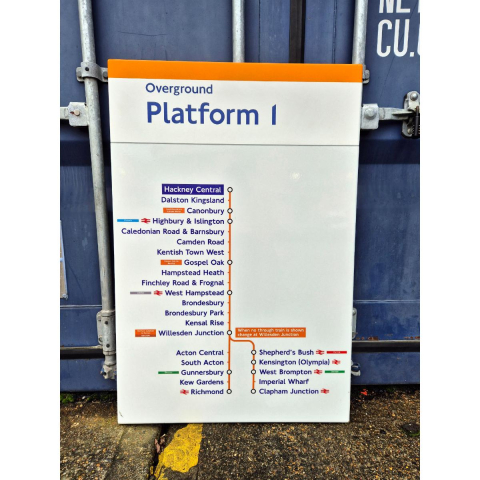 Overground Platform 1 - Hackney Central - Line Diagram (32025)