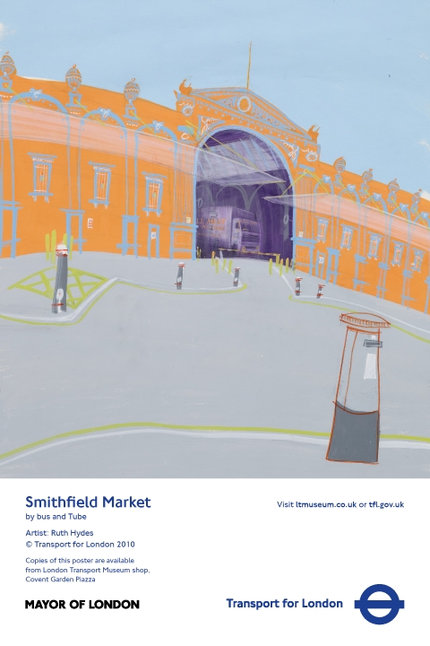 Smithfield Market by Bus and Tube Poster