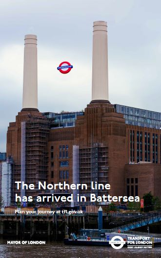 The Northern line has arrived in Battersea Poster
