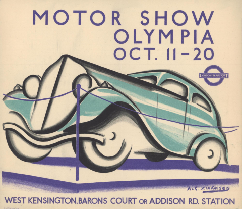 Motor Show, Olympia, by Anna Katrina Zinkeisen, 1934