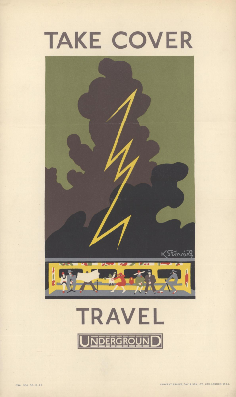 Take cover; travel Underground, by Kathleen Stenning, 1925