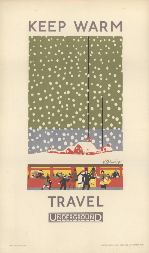 Keep warm - travel Underground, by Kathleen Stenning, 1925