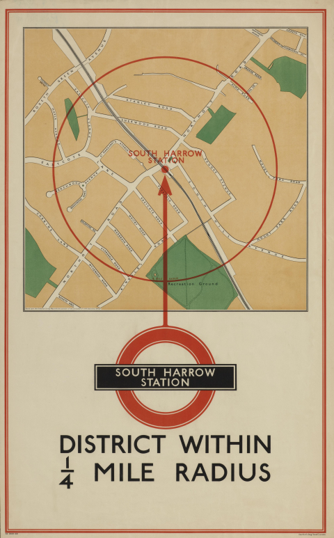 Local area map - South Harrow station, 1935