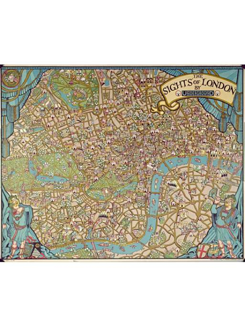 The sights of London (map), by John Dixon, 1930