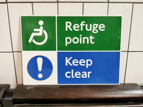 Refuge Point - Keep Clear Sign