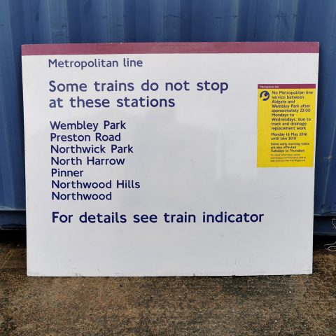 Metropolitan Line Destination Sign (1442020)