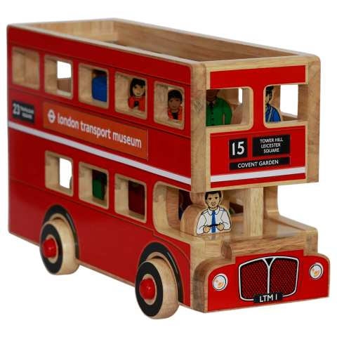 Wooden London Bus Toy Deluxe Edition