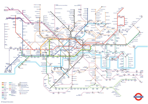 London Underground Tube Map  30 x 40 Print