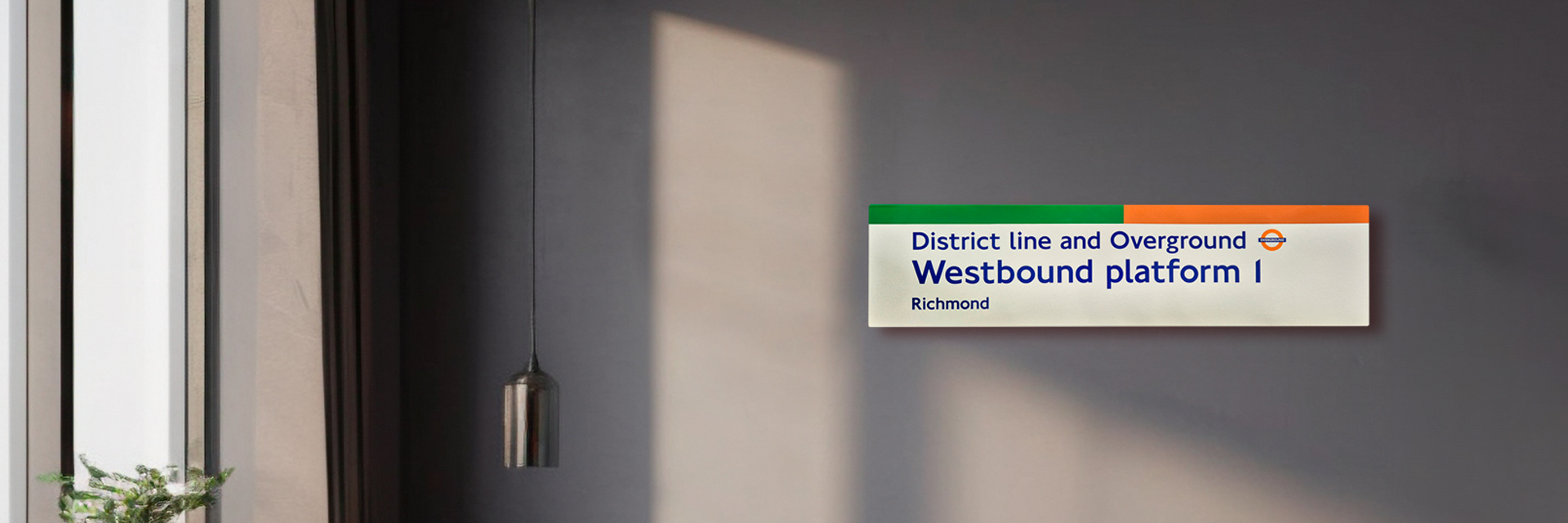 District line and Overground Richmond sign